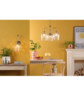 Hadano 3 Light Ceiling Pendant Antique Chrome and Glass-2