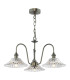 Hadano 3 Light Ceiling Pendant Antique Chrome and Glass-1