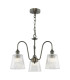 Hadano 3 Light Ceiling Pendant Antique Chrome and Ribbed Glass-1