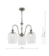Hadano 3 Light Ceiling Pendant Antique Chrome and Glass-4