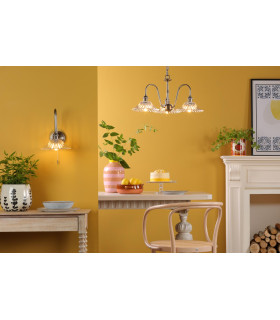 Hadano 3 Light Ceiling Pendant Antique Chrome and Glass-2