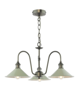 Hadano 3 Light Ceiling Pendant Antique Chrome and Matt Taupe-1