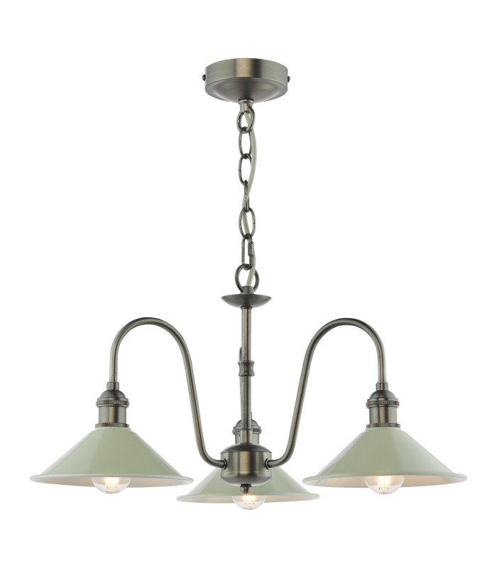 Hadano 3 Light Ceiling Pendant Antique Chrome and Matt Taupe-1