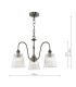 Hadano 3 Light Ceiling Pendant Antique Chrome and Ribbed Glass-4