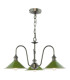 Hadano 3 Light Ceiling Pendant Antique Chrome and Matt Green-1