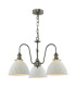Hadano 3 Light Ceiling Pendant Antique Chrome and White Ceramic-1
