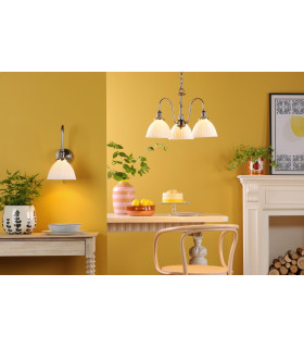 Hadano 3 Light Ceiling Pendant Antique Chrome and White Ceramic-2