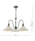 Hadano 3 Light Ceiling Pendant Antique Chrome and White Ceramic-2
