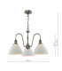 Hadano 3 Light Ceiling Pendant Antique Chrome and White Ceramic-4