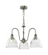 Hadano 3 Light Ceiling Pendant Antique Chrome and Glass-1