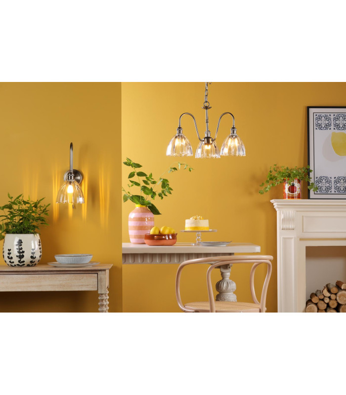 Hadano 3 Light Ceiling Pendant Antique Chrome and Glass-2