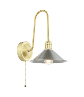 Hadano Wall Light Natural Brass and Antique Chrome-1