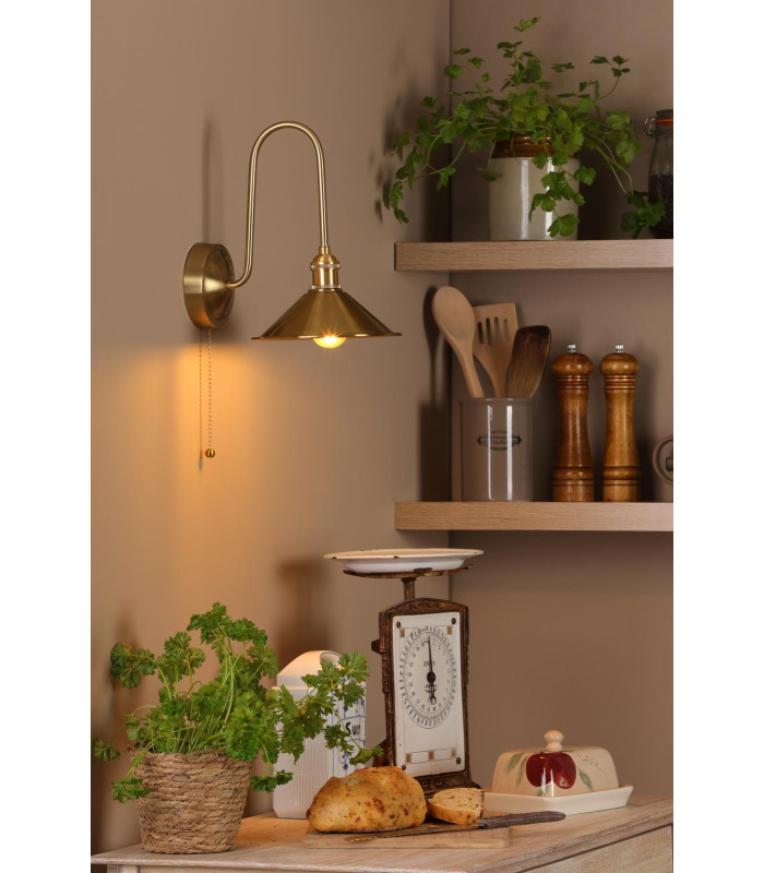 Hadano Wall Light Natural Brass and Aged Brass-2