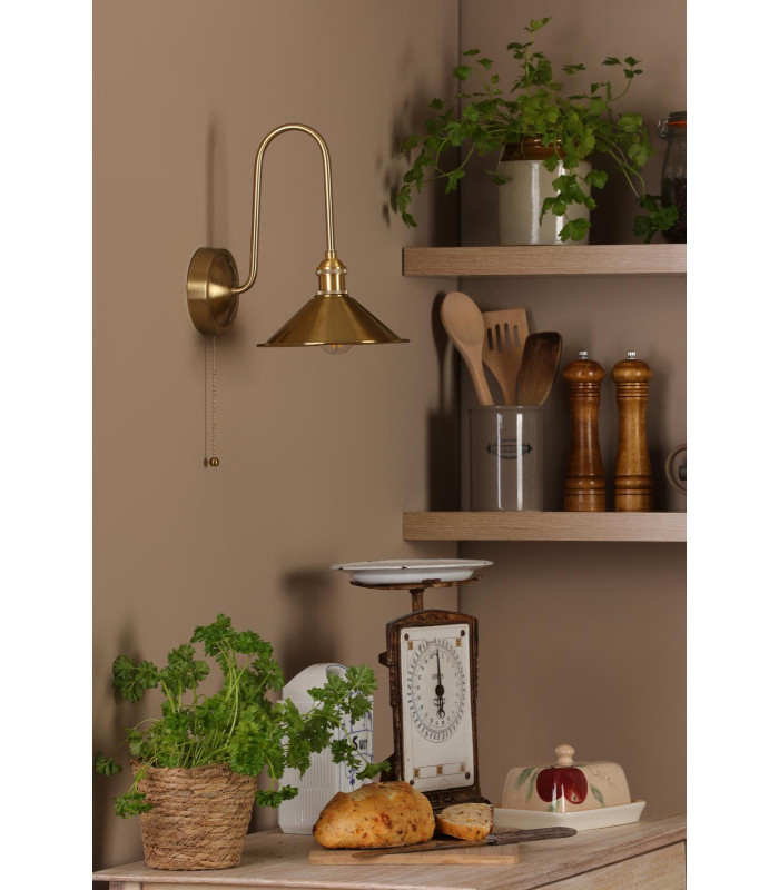 Hadano Wall Light Natural Brass and Aged Brass-3