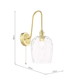 Hadano Wall Light Natural Brass and Glass-2