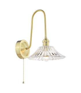 Hadano Wall Light Natural Brass and Glass-1