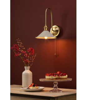 Hadano Wall Light Natural Brass and Matt Taupe-2