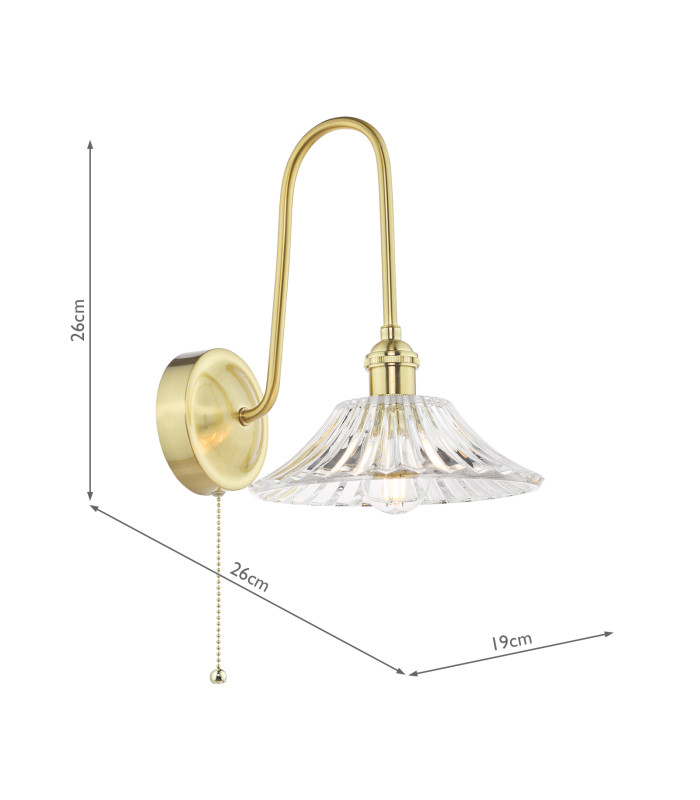 Hadano Wall Light Natural Brass and Glass-6