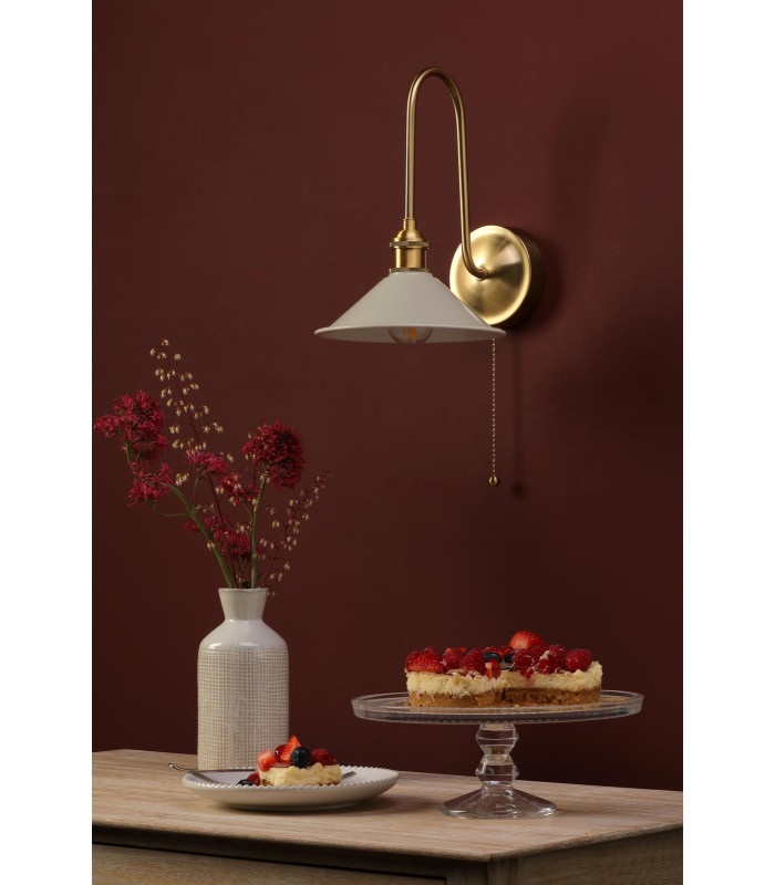 Hadano Wall Light Natural Brass and Matt Taupe-3
