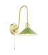 Hadano Wall Light Natural Brass and Matt Green-1