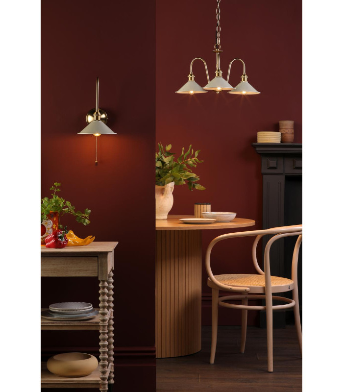 Hadano Wall Light Natural Brass and Matt Taupe-4