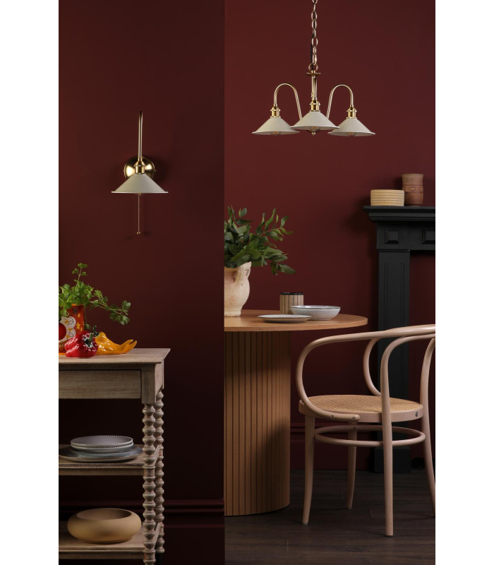 Hadano Wall Light Natural Brass and Matt Taupe-5