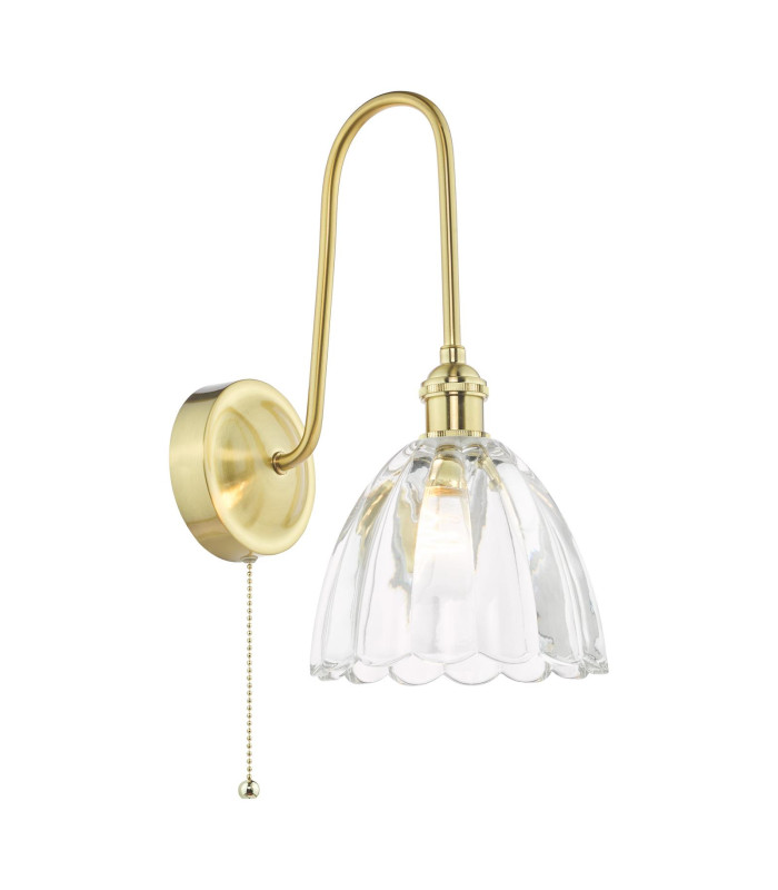 Hadano Wall Light Natural Brass and Glass-1