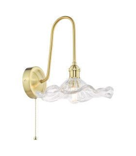 Hadano Wall Light Natural Brass and Glass-1
