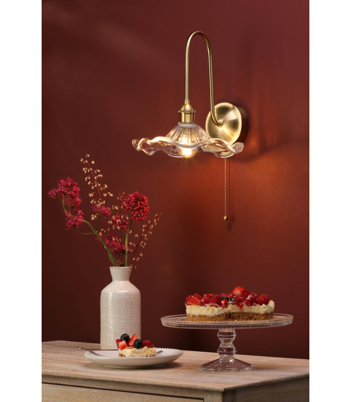 Hadano Wall Light Natural Brass and Glass-2