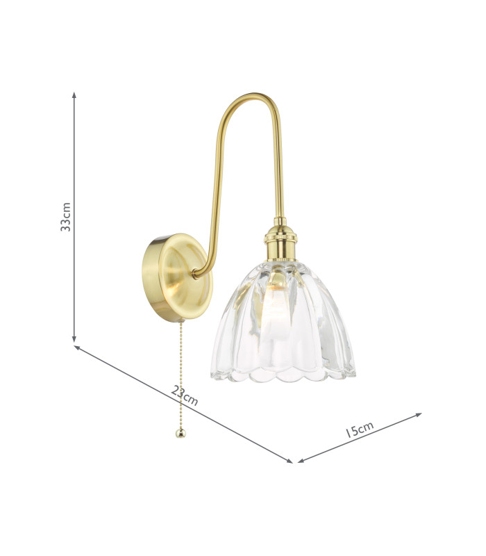 Hadano Wall Light Natural Brass and Glass-6