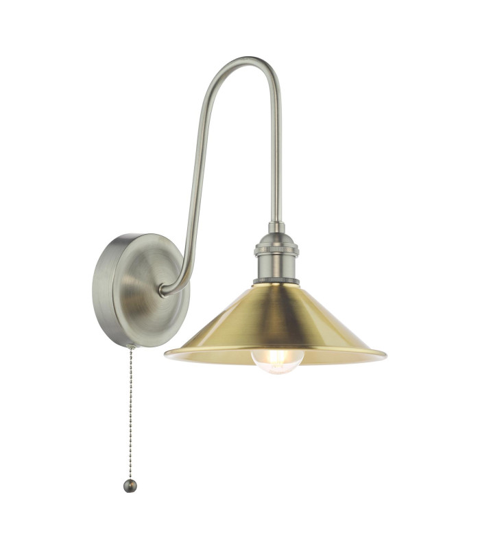 Hadano Wall Light Antique Chrome and Aged Brass-1