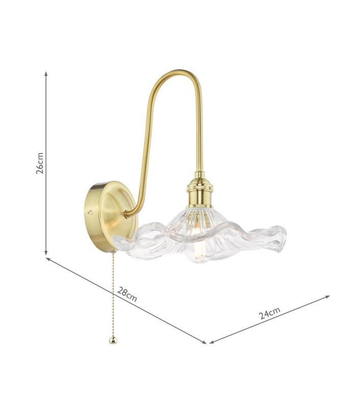 Hadano Wall Light Natural Brass and Glass-6