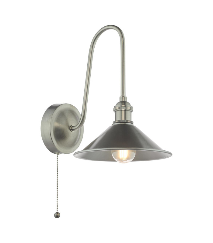 Hadano Wall Light Antique Chrome and Antique Pewter-1