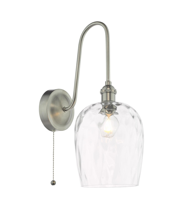 Hadano Wall Light Antique Chrome and Glass-1
