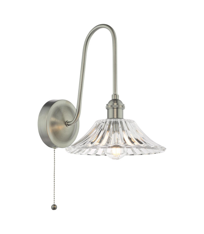 Hadano Wall Light Antique Chrome and Glass-1