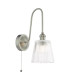 Hadano Wall Light Antique Chrome and Ribbed Glass-1