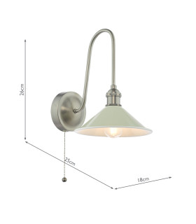 Hadano Wall Light Antique Chrome and Matt Taupe-2