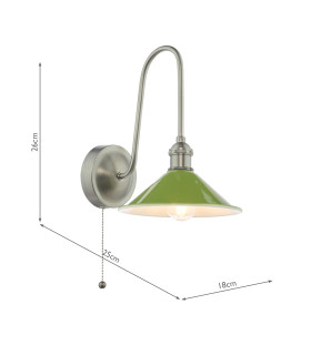 Hadano Wall Light Antique Chrome and Matt Green-2