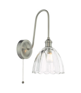 Hadano Wall Light Antique Chrome and Glass-1