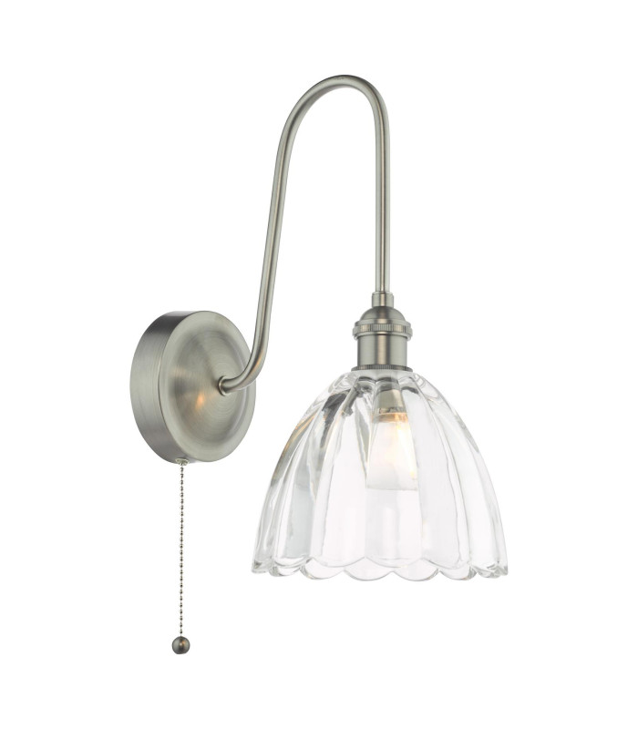 Hadano Wall Light Antique Chrome and Glass-1