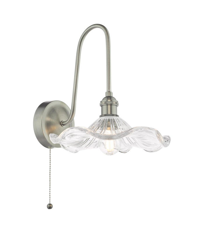 Hadano Wall Light Antique Chrome and Glass-1