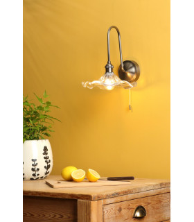 Hadano Wall Light Antique Chrome and Glass-2