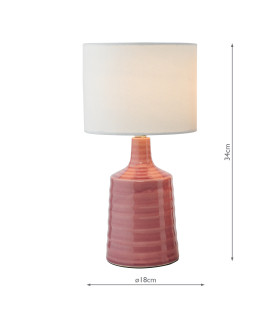 Inci Twin Pack Table Lamp Pink With Shade-2