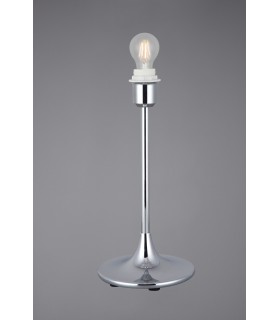Round Curved Base Table Lamp without Shade, Inline Switch, 1 Light E27 Polished Chrome - 2