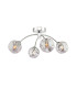 Izzy 4 Light Semi Flush Ceiling Polished Chrome With Closed Organic Smoked Glass
