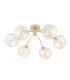 Izzy 6 Light Semi-Flush Matt Gold With Twisted Amber Glass
