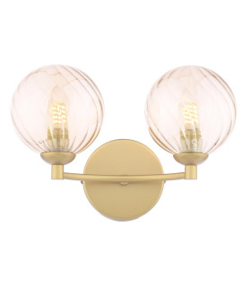 Izzy Wall Light Matt Gold With Twisted Amber Glass