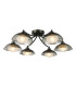 Kadience 6 Light Semi-Flush Satin Black and Smoked Glass-1