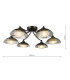 Kadience 6 Light Semi-Flush Satin Black and Smoked Glass-4