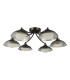 Kadience 6 Light Semi-Flush Satin Black and Smoked Glass-5